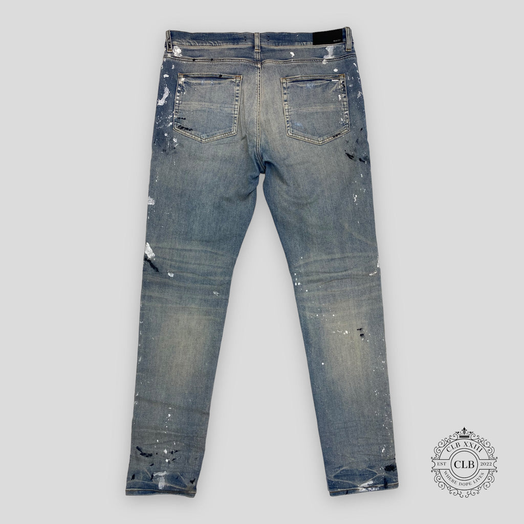 JEANS AMIRI PEINTURE ÉCLABOUSSURES - INDIGO ARGILE