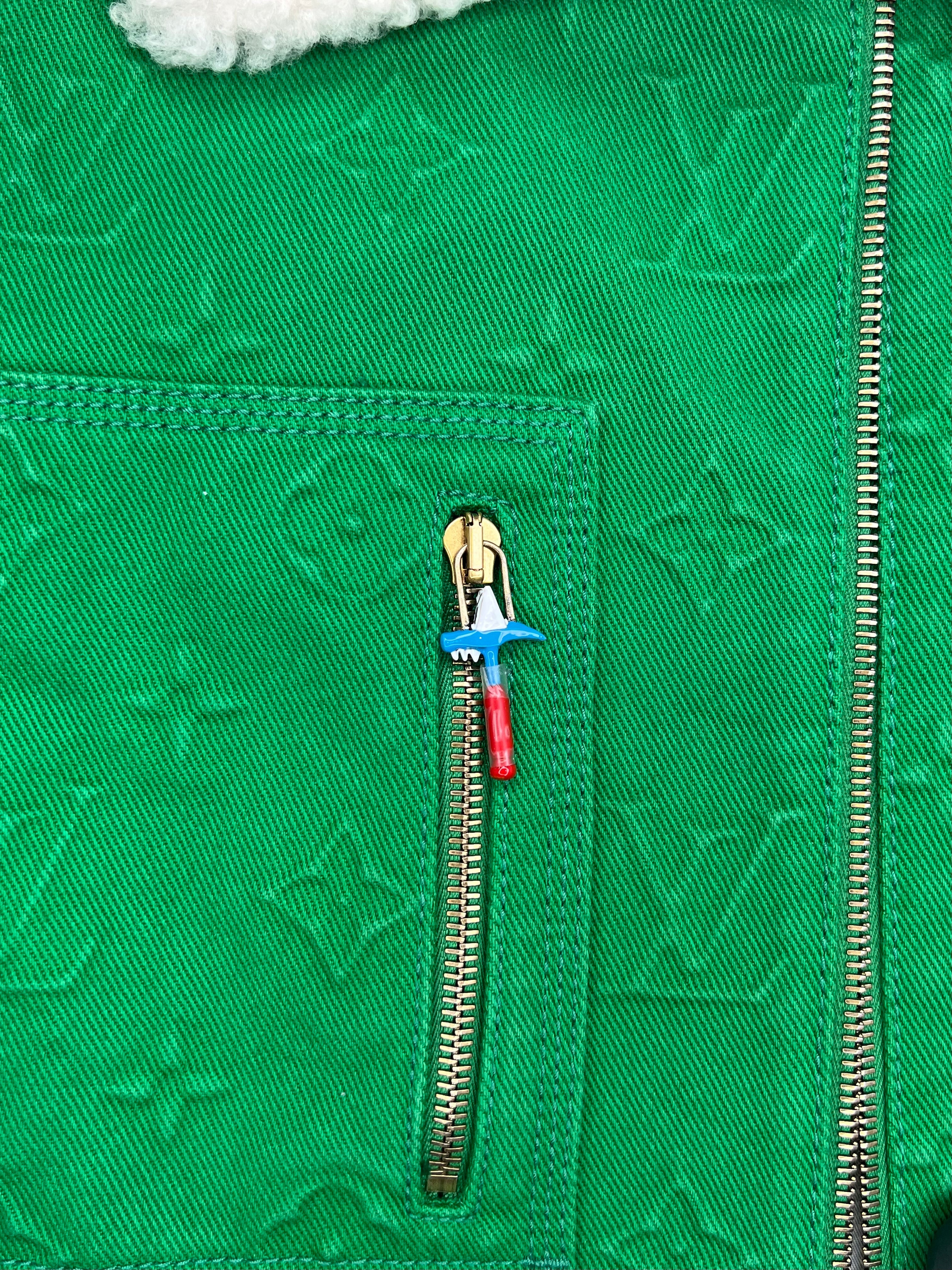 Veste Louis Vuitton Monogram Workwear en jean vert