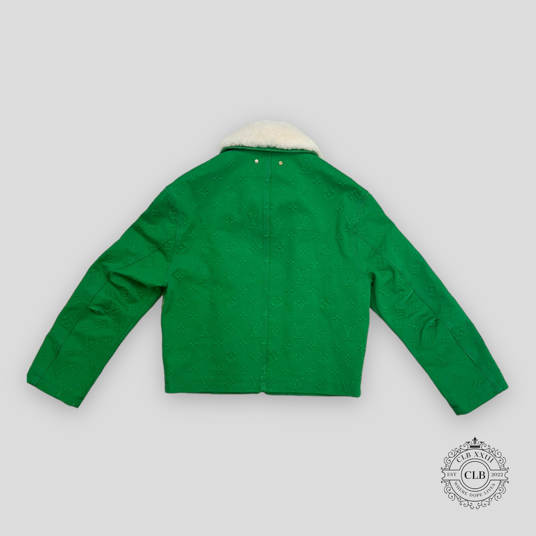 Veste Louis Vuitton Monogram Workwear en jean vert