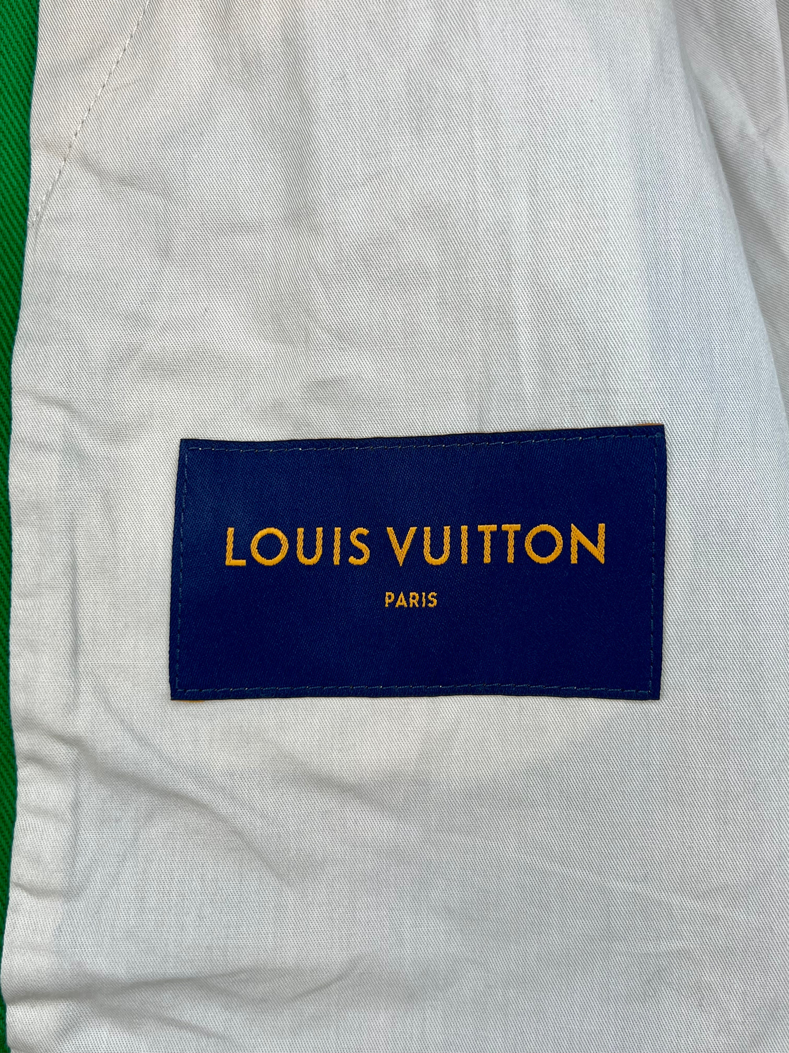 Veste Louis Vuitton Monogram Workwear en jean vert
