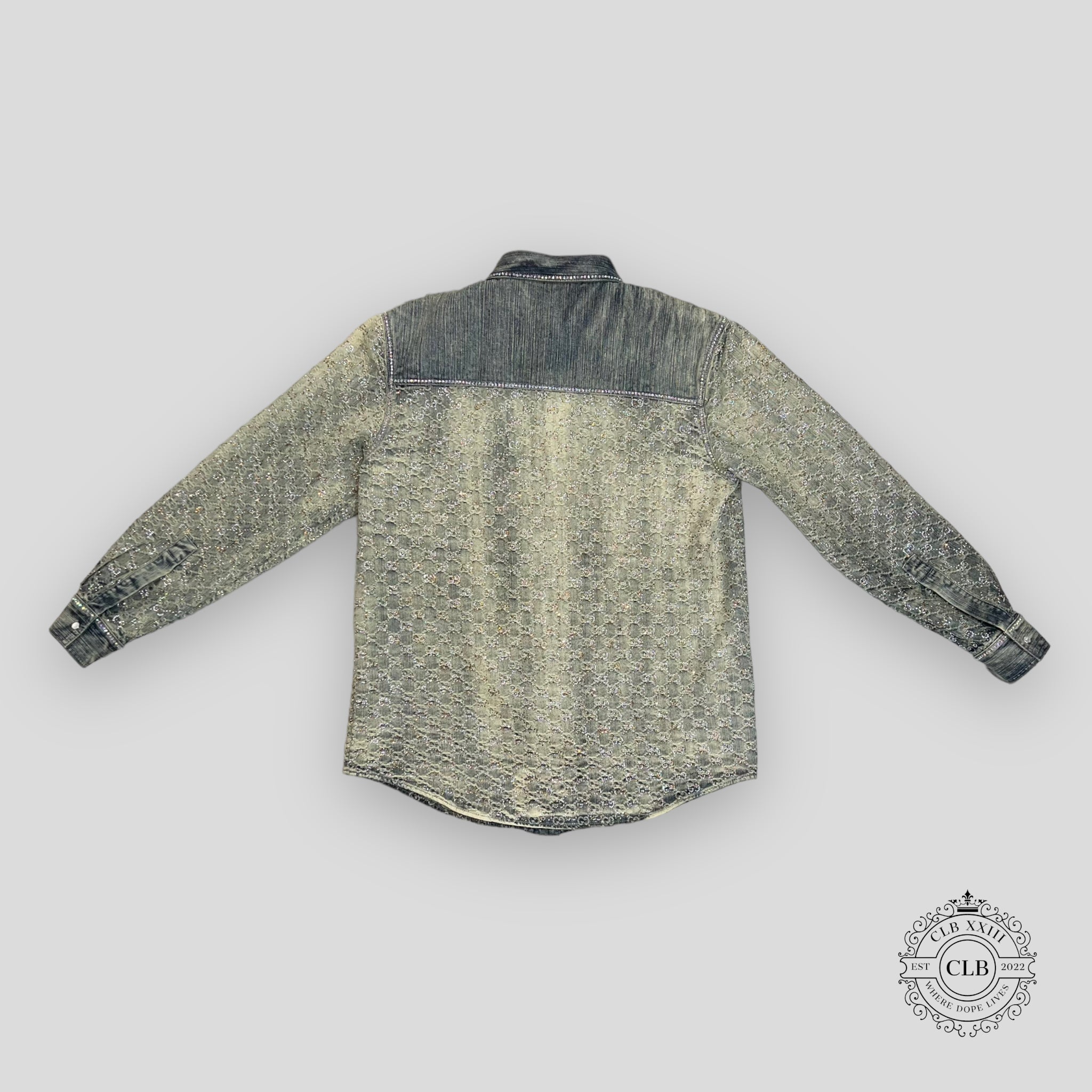 BLOUSON EN JEAN JACQUARD GG GUCCI - BLEU CLAIR