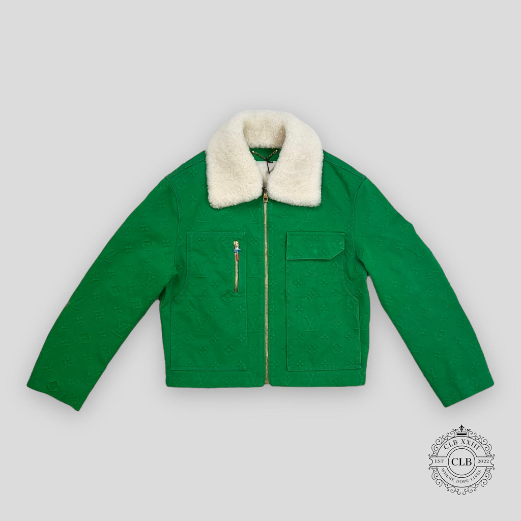 Veste Louis Vuitton Monogram Workwear en jean vert