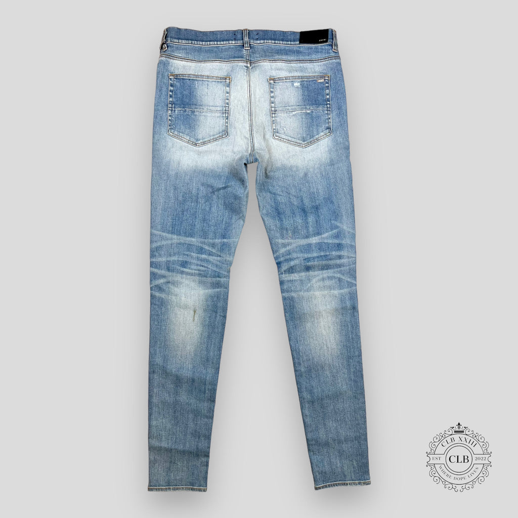 JEANS AMIRI À CARREAUX THRASHER - INDIGO CLAIR