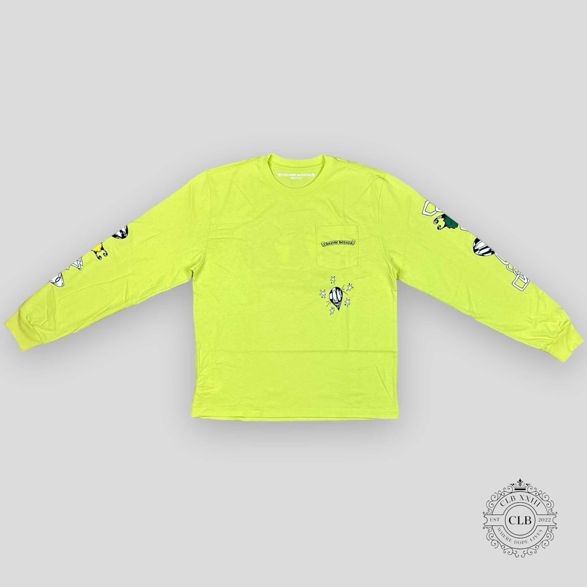 TEE-SHIRT MANCHES LONGUES CHROME HEARTS MATTY BOY - VERT CITRON