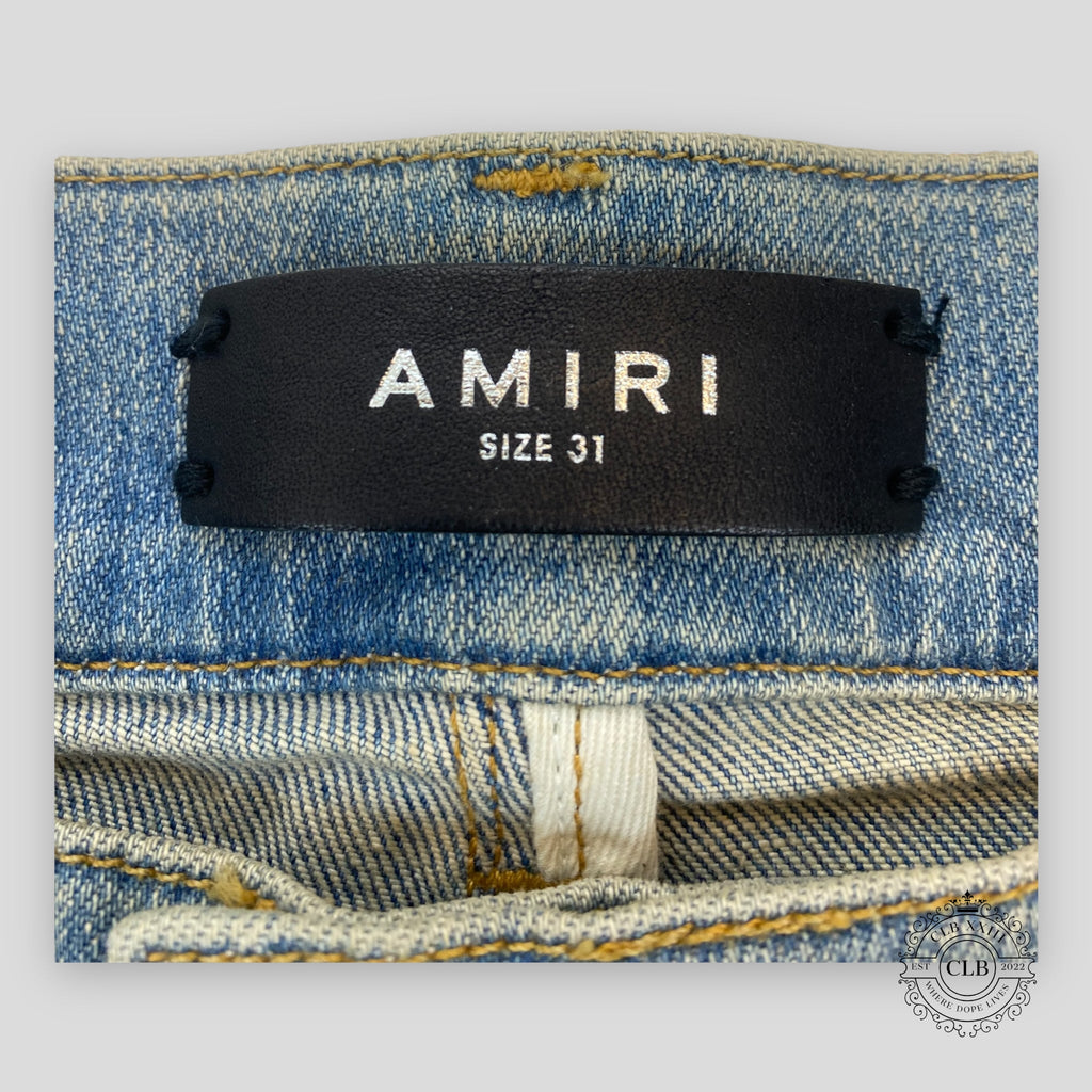 JEANS AMIRI MX1 À CARREAUX - INDIGO ARGILE/VERT