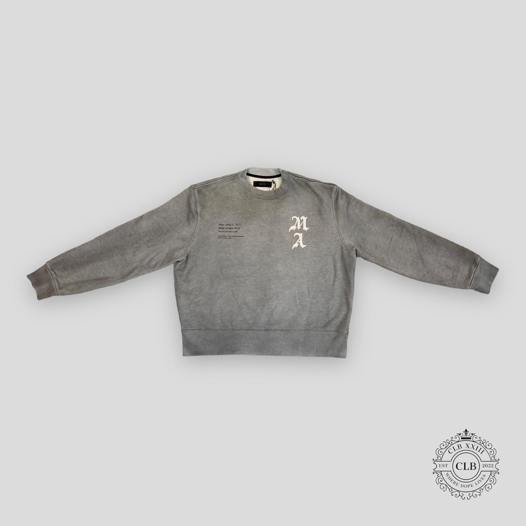 AMIRI WES LANG SOLAR KINGS SWEAT COL ROND - GRIS CHINÉ
