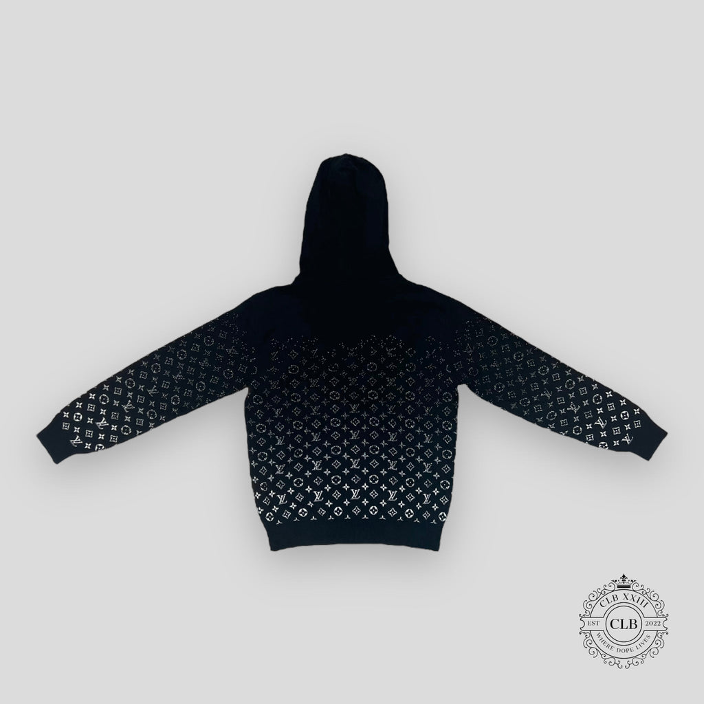 Sweat à capuche Louis Vuitton Monogram en maille noire