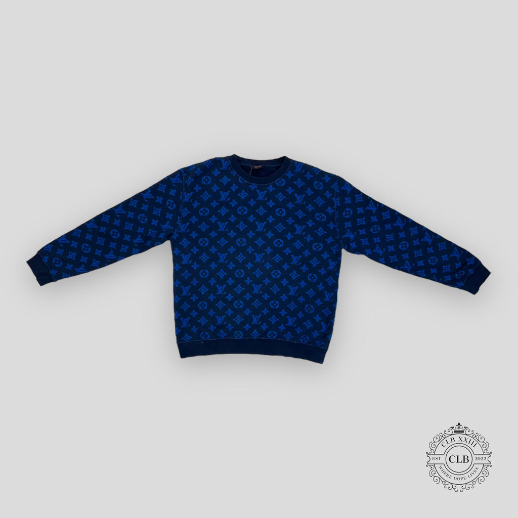 Pull ras du cou Louis Vuitton Monogram bleu roi