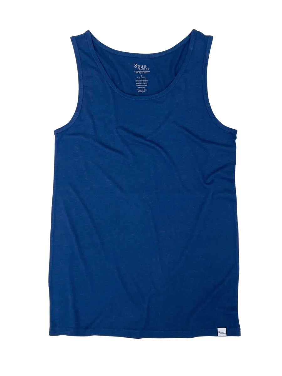 Débardeur homme en bambou viscose/coton biologique coloris bleu marine + Caleçon boxeur coloris blanc