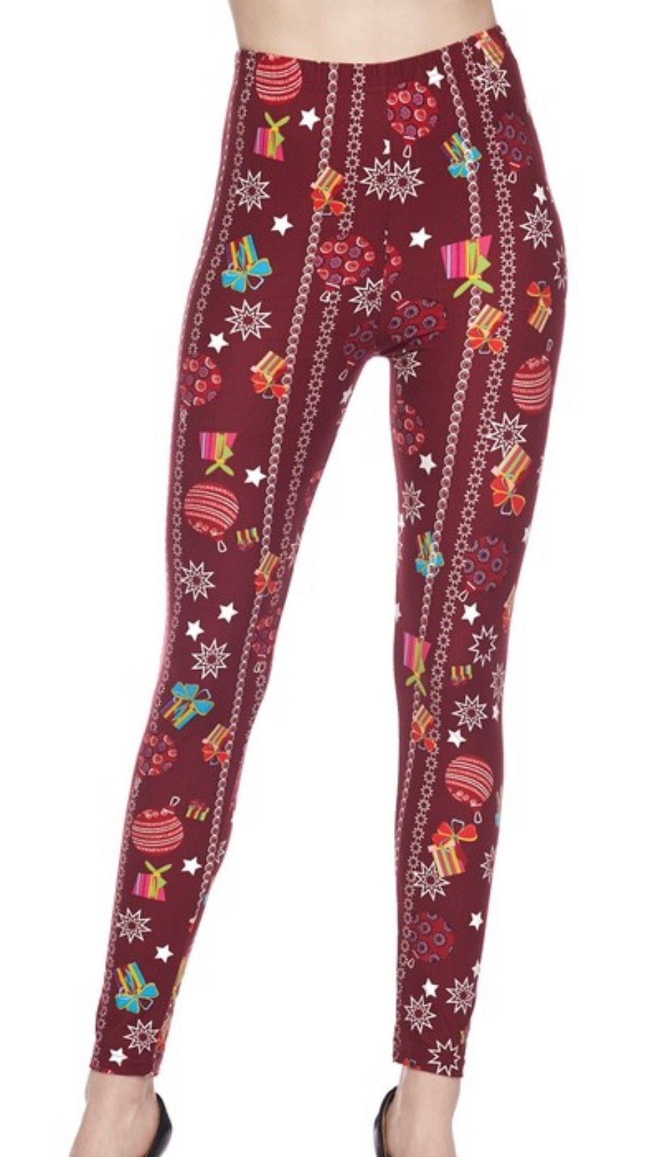 Legging Grande Taille Imprimé Cadeaux de Noël Doux Brossé