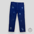 PANTALON DE TRAVAIL CHROME HEARTS CROSS PATCH - BLEU