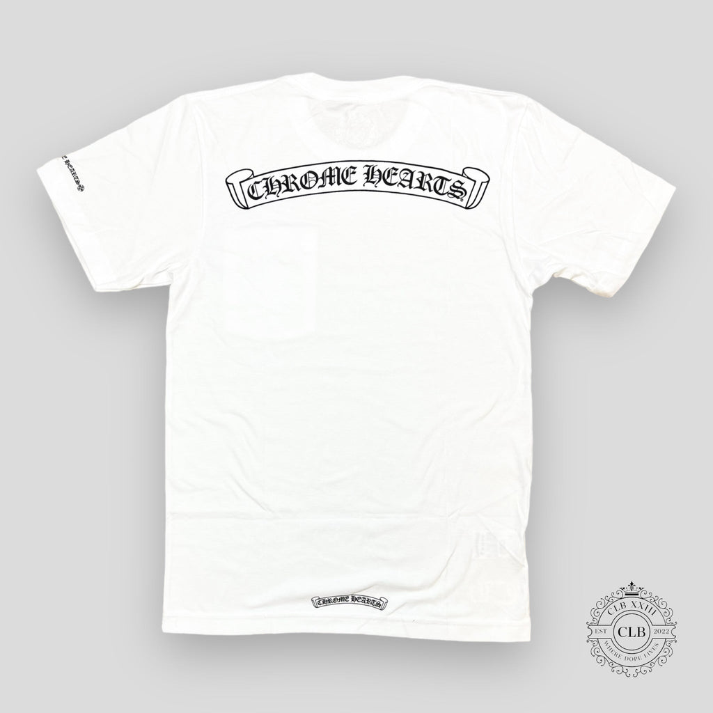 T-SHIRT POCHE AVEC LOGO SCROLL CHROME HEARTS - BLANC