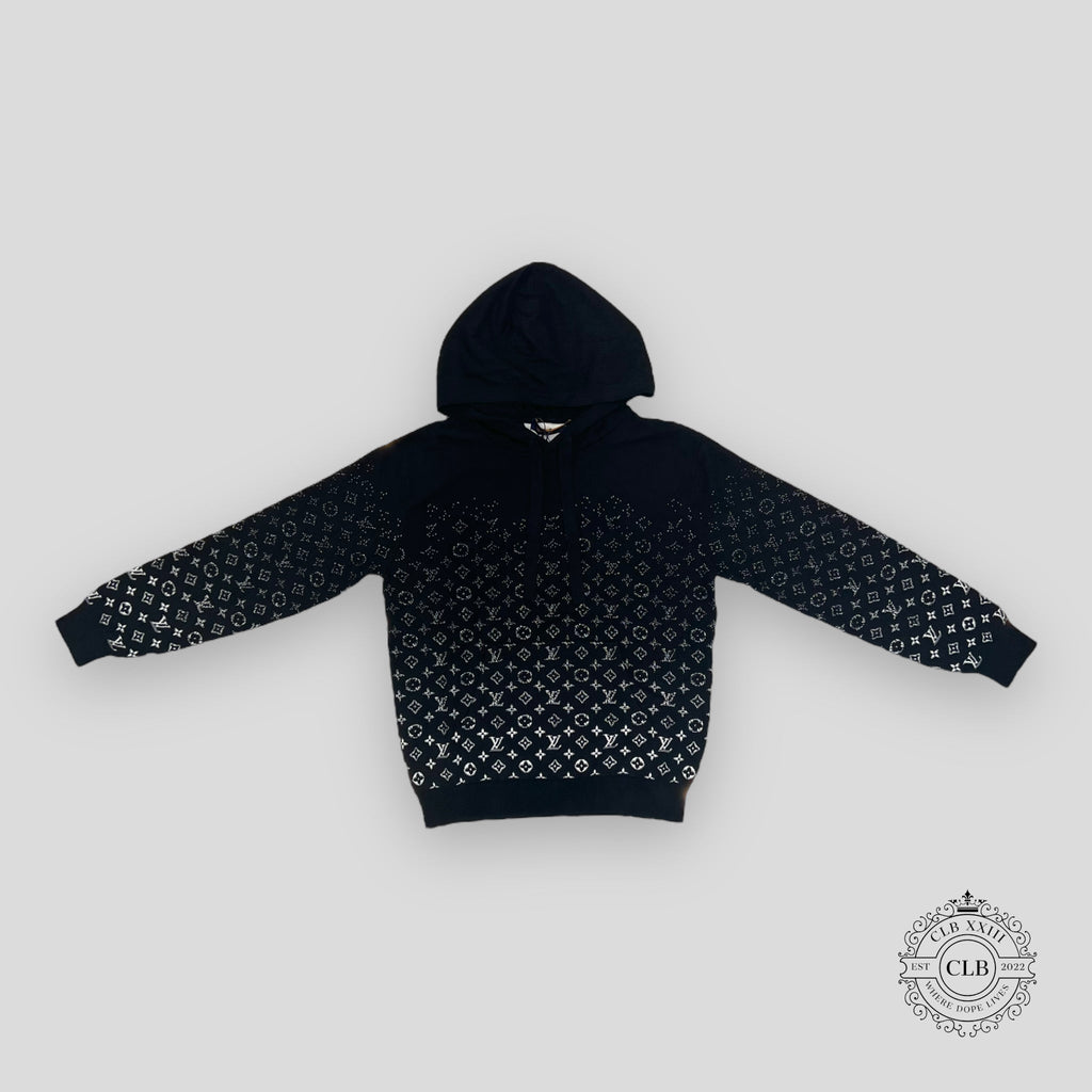 Sweat à capuche Louis Vuitton Monogram en maille noire