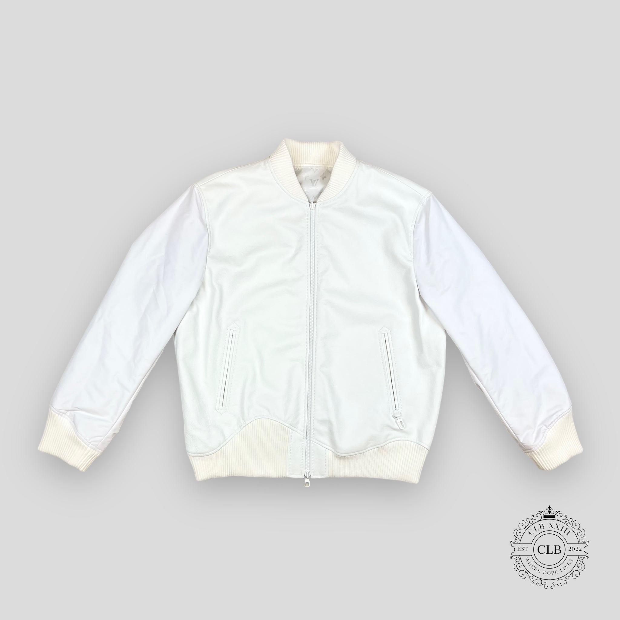 Blouson bomber réversible en cuir et mélange de nylon Louis Vuitton