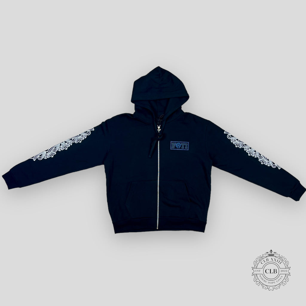SWEAT À CAPUCHE ZIPPÉ CHROME HEARTS FOTI - NOIR / BLEU