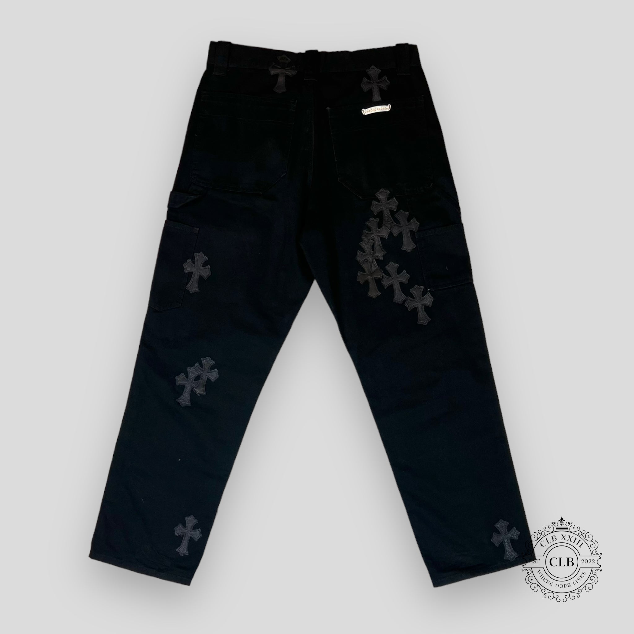 Pantalon de travail Chrome Hearts avec double genou et écussons en croix