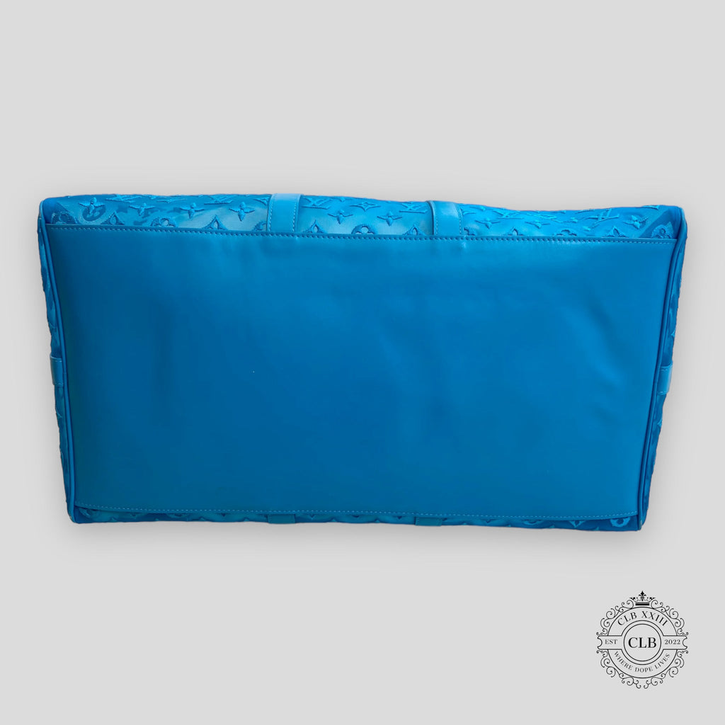 Sac Keepall Bandoulière 50 Louis Vuitton en maille bleue