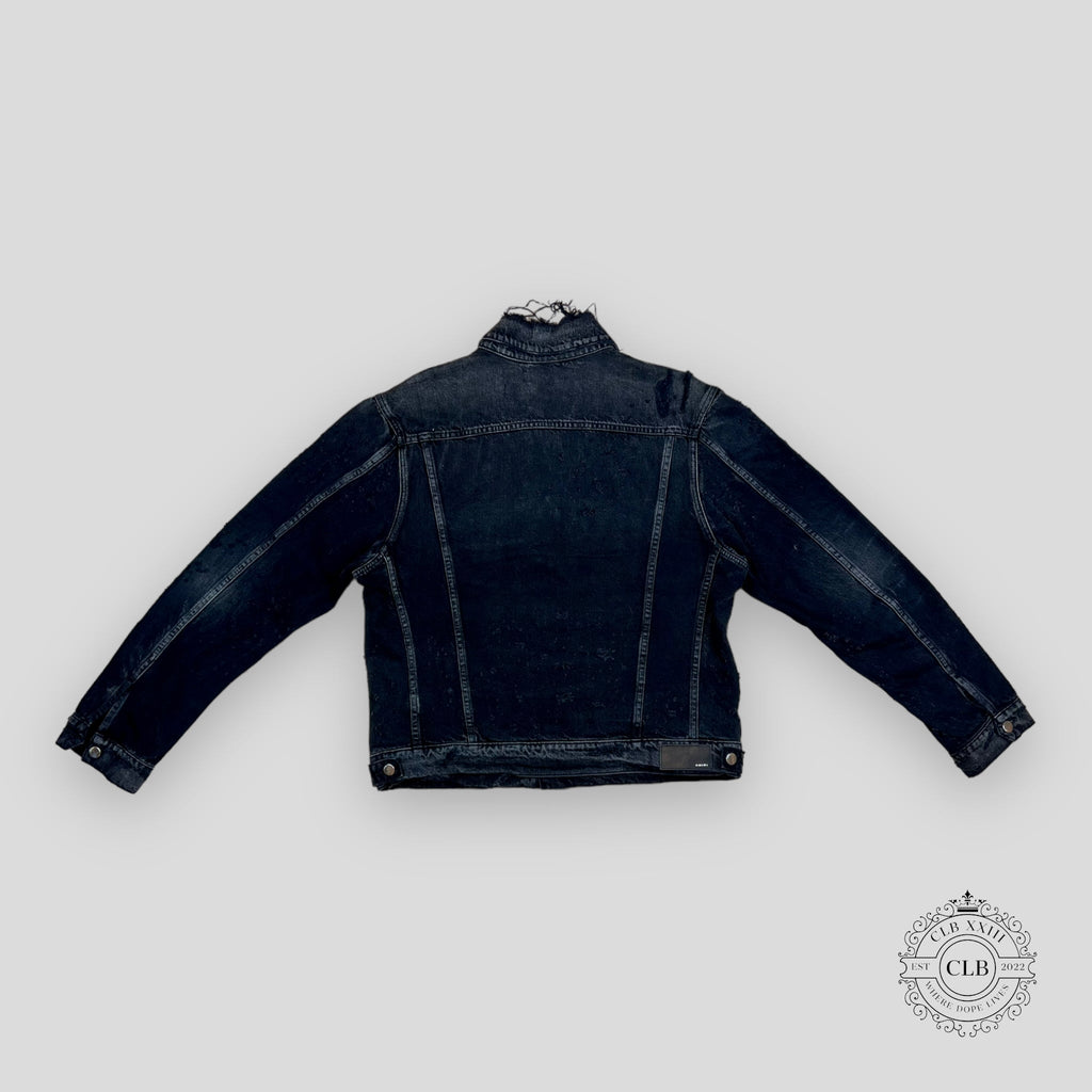 BLOUSON DE CAMIONNEUR AMIRI SHOTGUN EN JEAN - NOIR VIEILLI