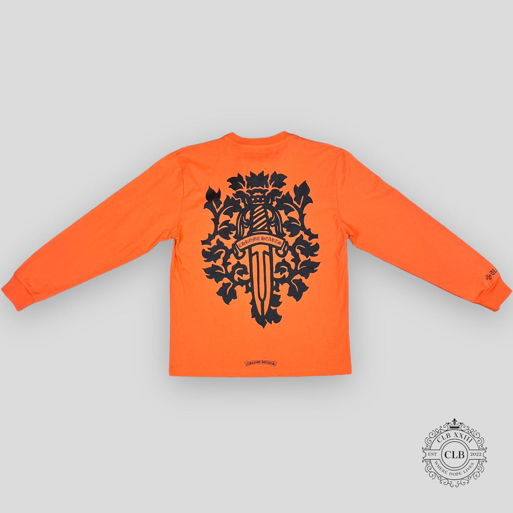 T-SHIRT MANCHES LONGUES CHROME HEARTS VINE DAGGER - ORANGE