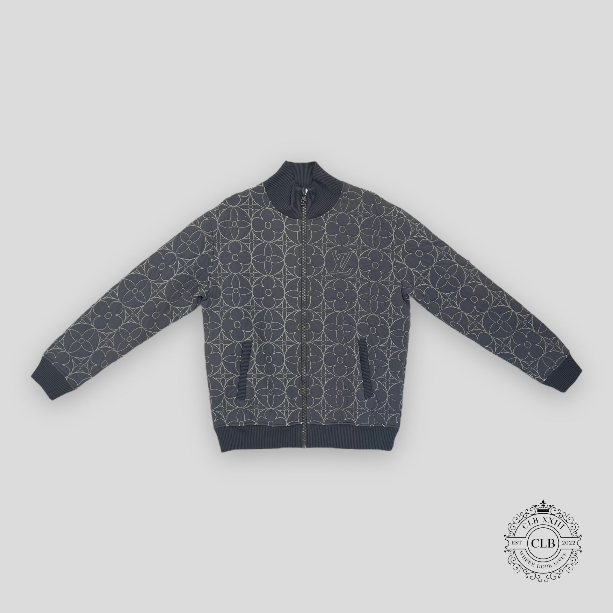 BLOUSON ZIPPÉ MONOGRAM FLEUR LOUIS VUITTON - GRIS