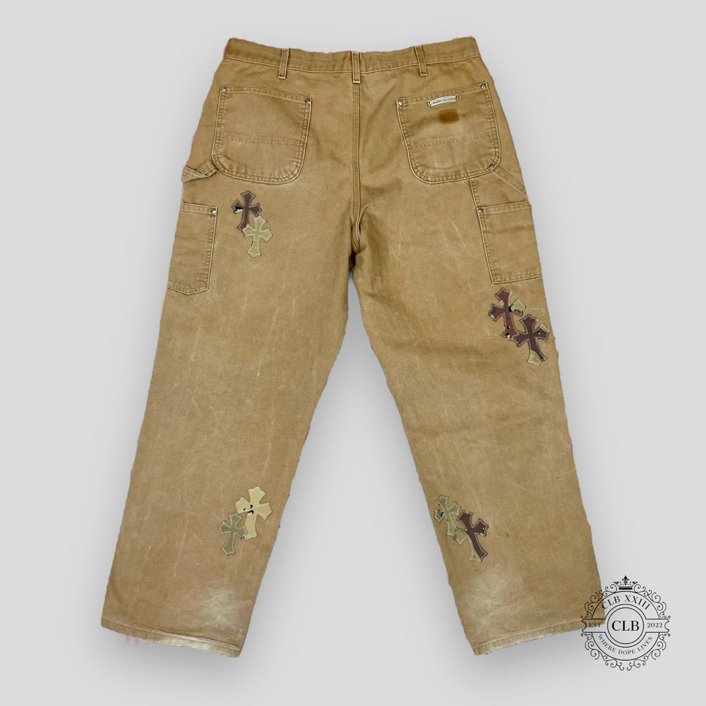 PANTALON DE TRAVAIL CHROME HEARTS MATTY BOY SEX RECORDS AVEC PATCH CROIX CARHARTT