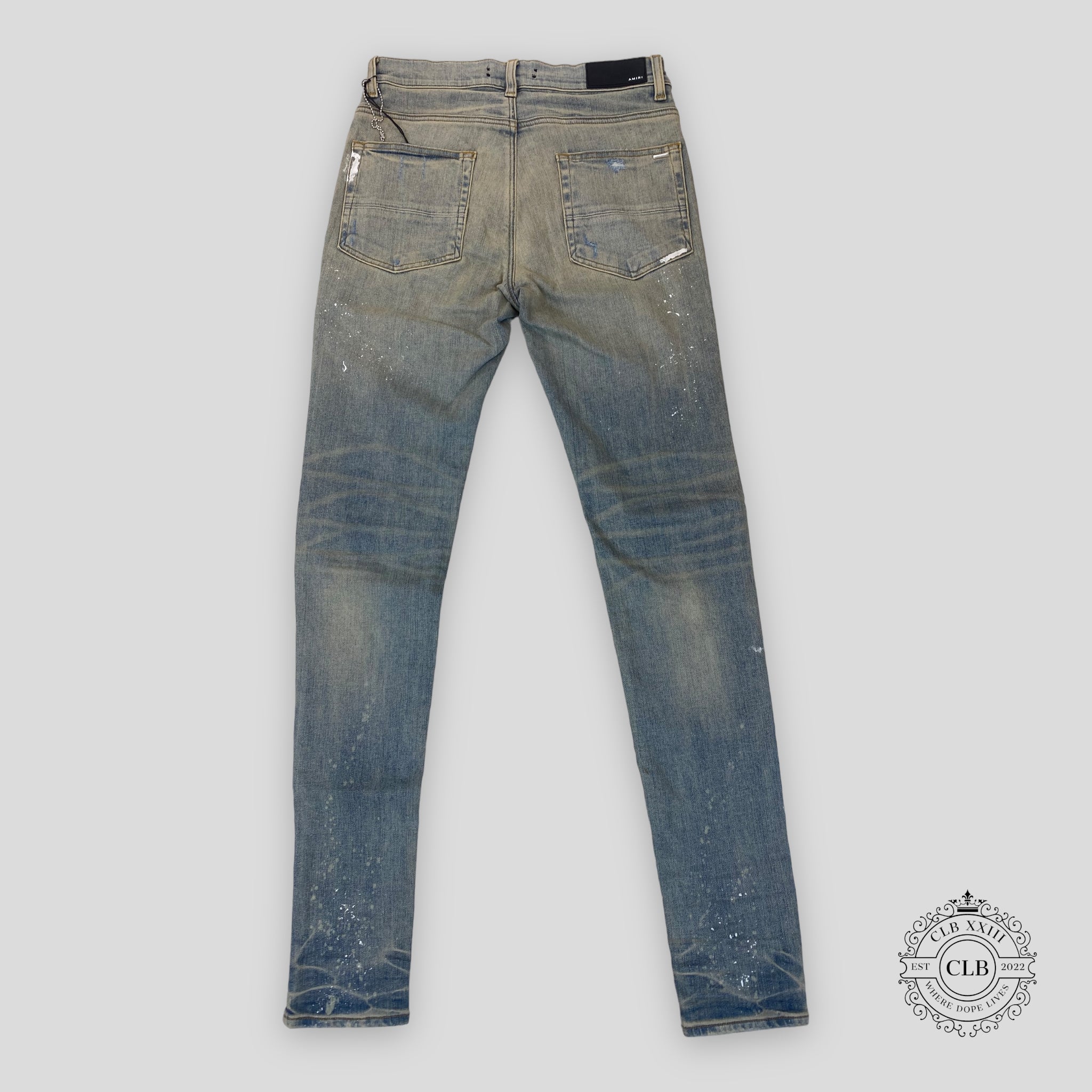 JEANS AMIRI MX1 À CARREAUX - INDIGO ARGILE/VERT