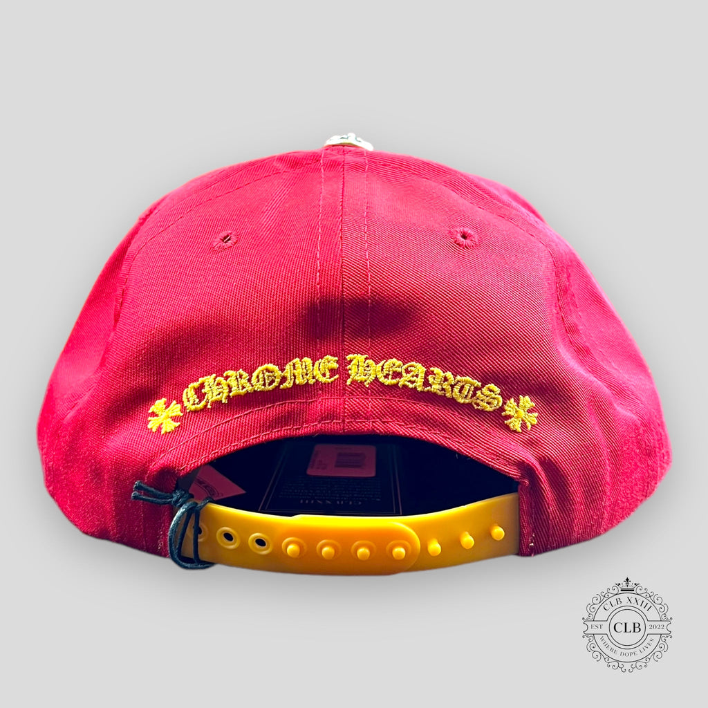 Chapeau brodé Chrome Hearts CH rouge / jaune