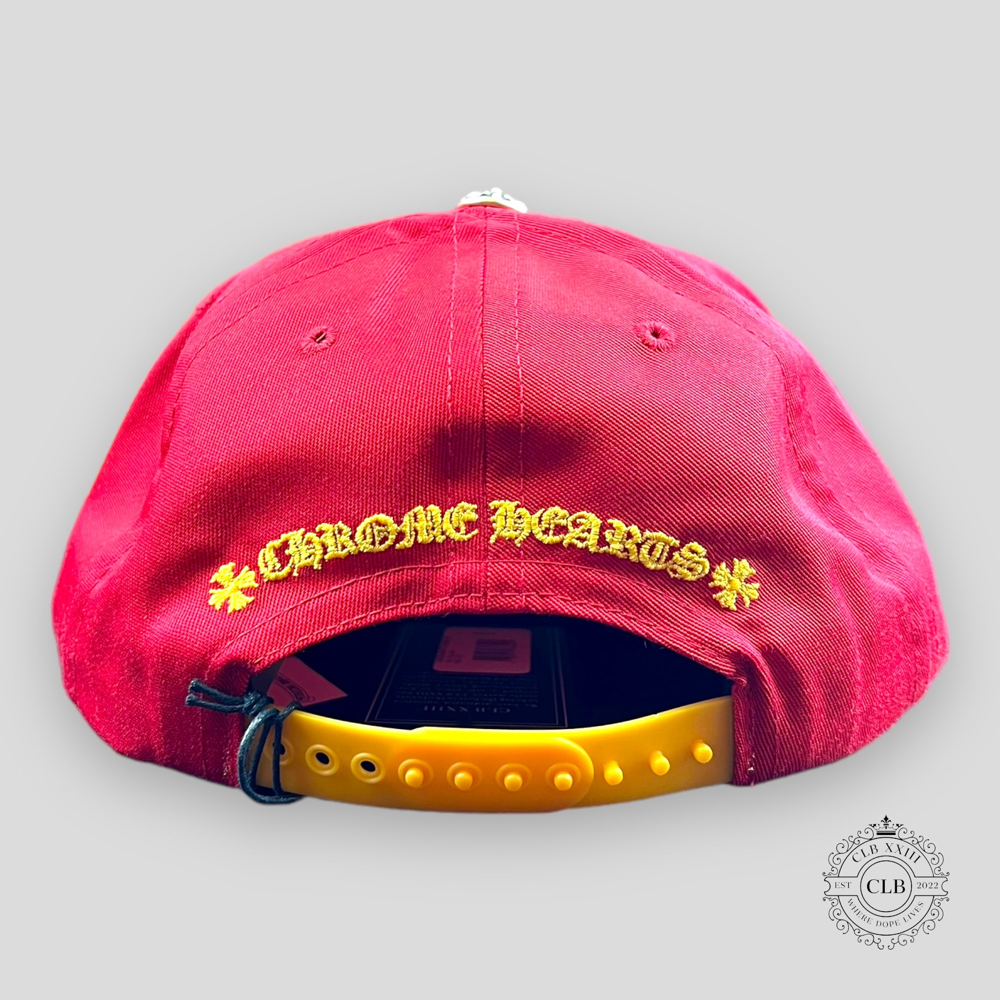 Chapeau brodé Chrome Hearts CH rouge / jaune