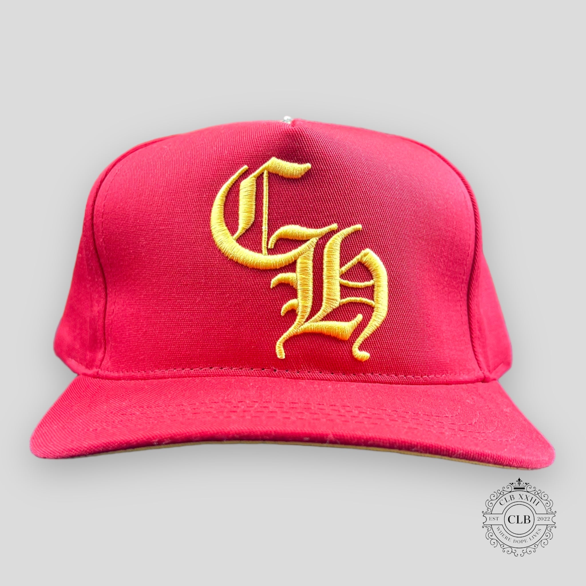 Chapeau brodé Chrome Hearts CH rouge / jaune