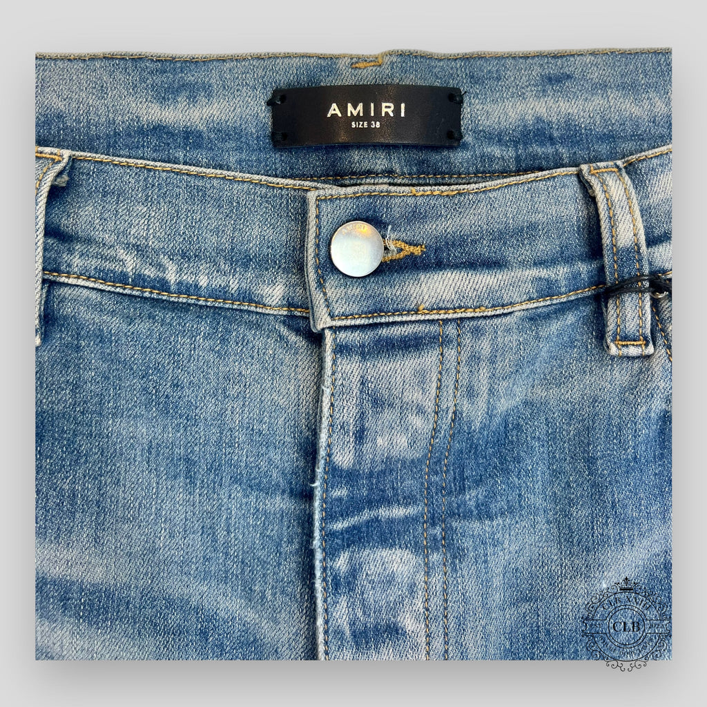 Jean Amiri Biker Patch argile/indigo