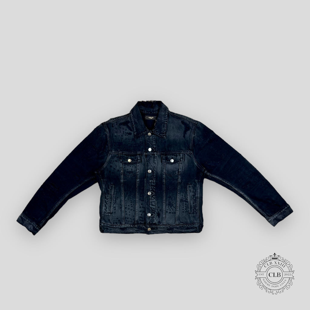 BLOUSON DE CAMIONNEUR AMIRI SHOTGUN EN JEAN - NOIR VIEILLI