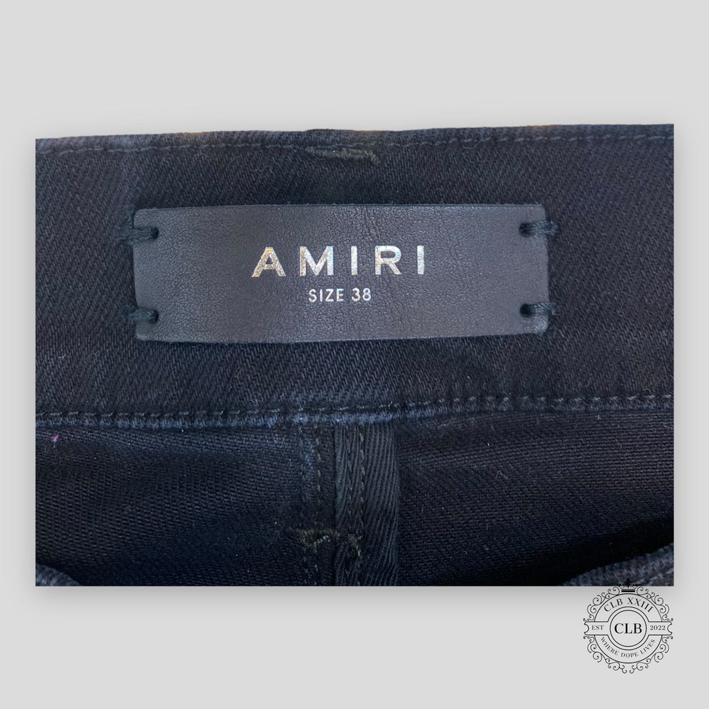 JEANS AMIRI X WES LANG REAPER AVEC LOGO - NOIR VIEILLI