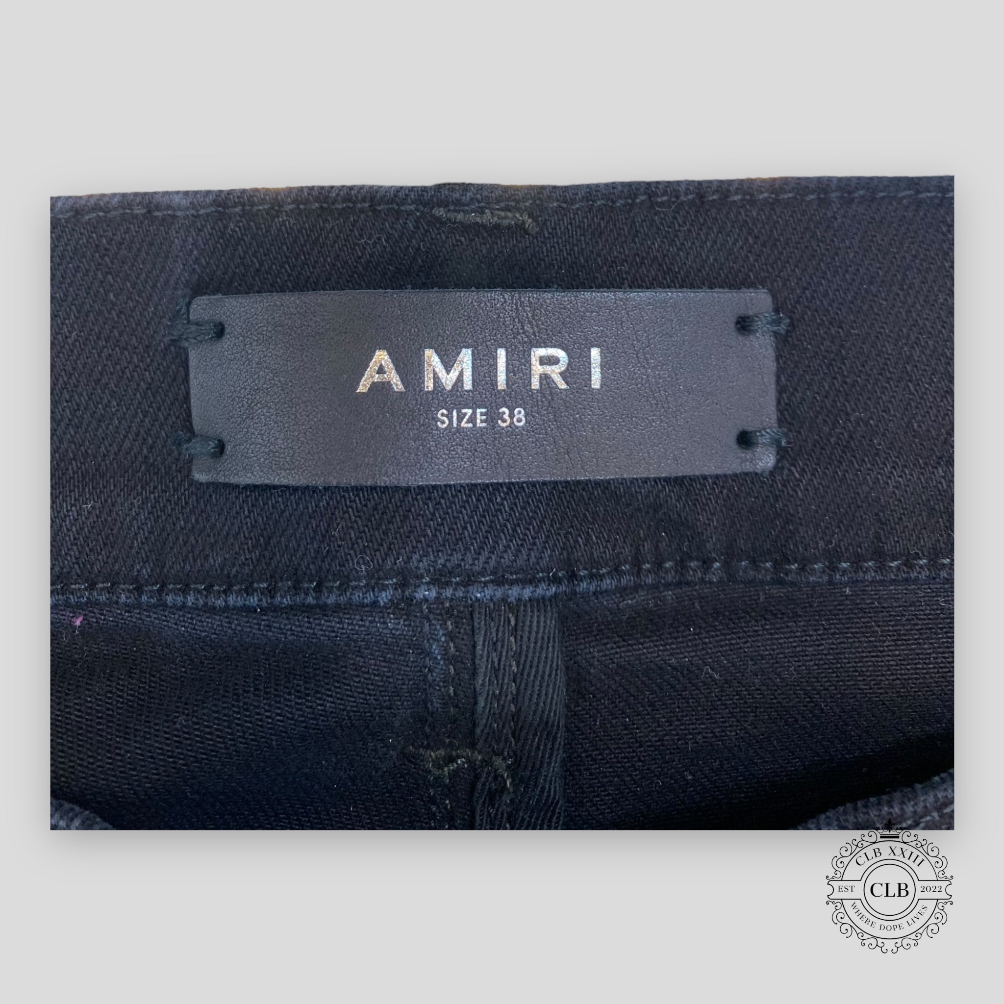 JEANS AMIRI X WES LANG REAPER AVEC LOGO - NOIR VIEILLI