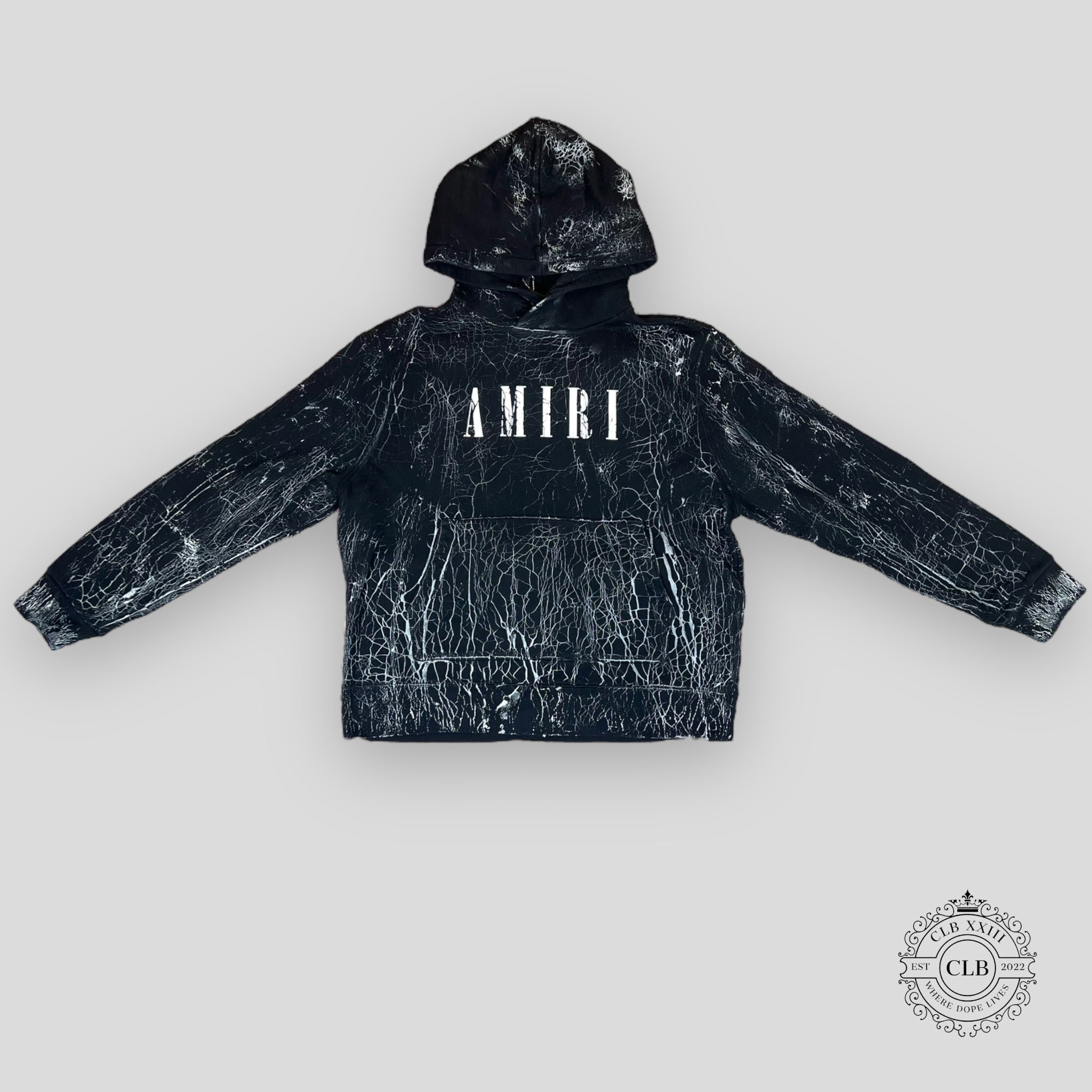 Sweat à capuche Amiri en coton teint et logo - Noir