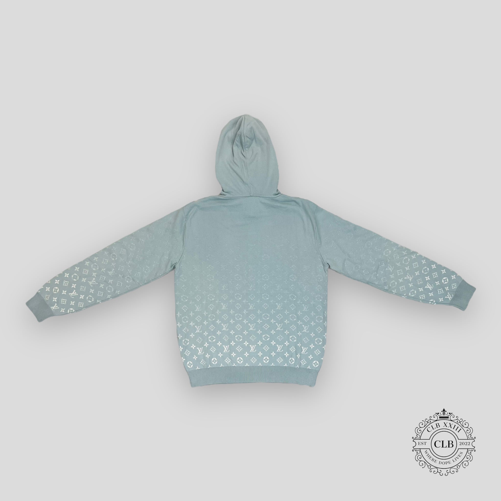 Sweat à capuche en maille dégradée bleu Louis Vuitton