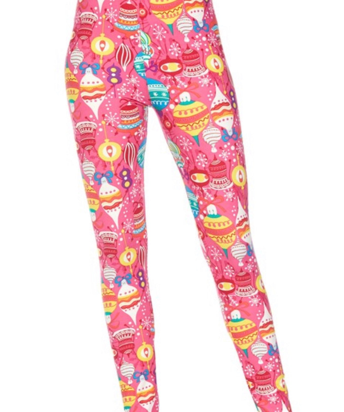 Legging grande taille brossé imprimé de Noël roses 3x4x