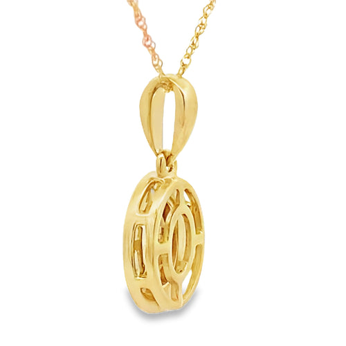 .44ct Quartz Diamond Fashion Pendants 10KT Yellow Gold