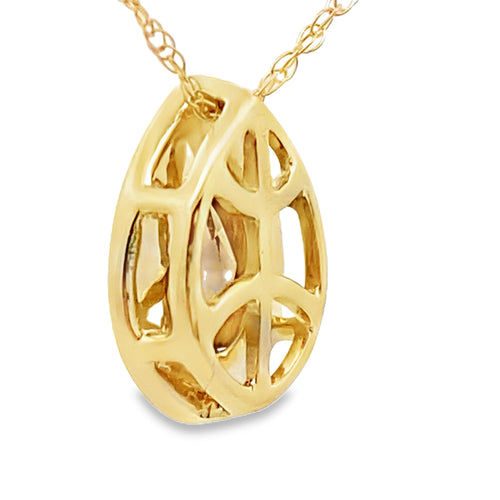 .39ct Quartz Diamond Fashion Pendants 10KT Yellow Gold