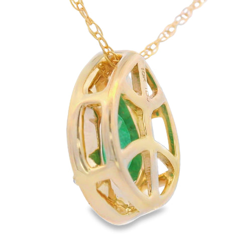 .41ct Emerald Diamond Fashion Pendants 10KT Yellow Gold