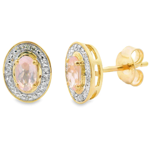 .45ct Quartz Diamond Earrings 10KT White Gold