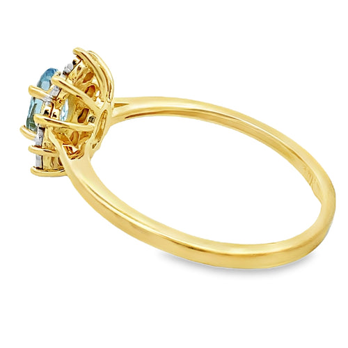 .43ct Aquamarine Diamond Ring 10KT Yellow Gold
