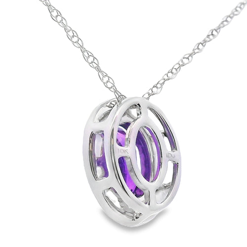 .49ct Amethyst Diamond Fashion Pendants 10KT White Gold