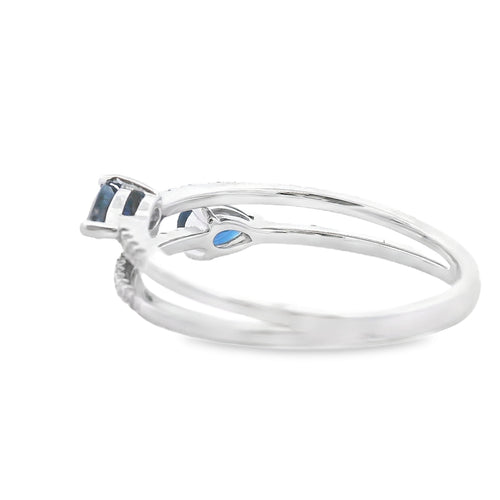.70ct Sapphire Diamond Ring 14KT White Gold