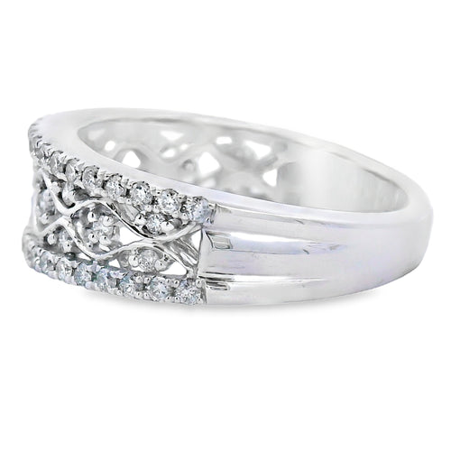 .50ct Diamond Fashion band rings 10KT White Gold