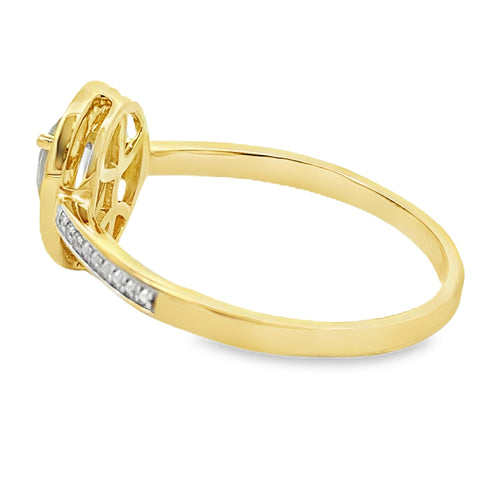 .50ct Mystic Fire Topaz Diamond Ring 10KT Yellow Gold