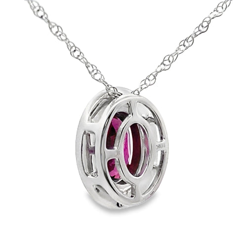 .52ct Garnet Diamond Fashion Pendants 10KT White Gold