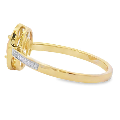 .53ct Rose Quartz Diamond Ring 10KT Yellow Gold