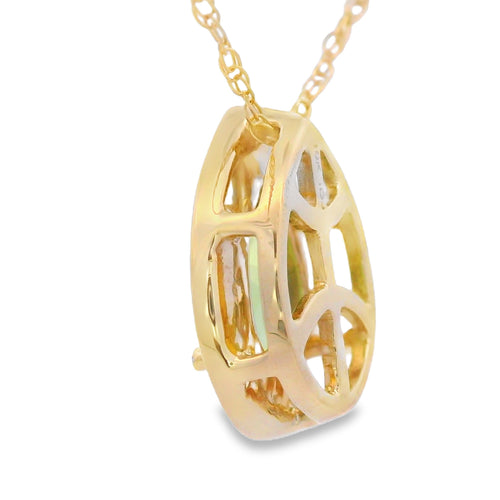.47ct Peridot Diamond Fashion Pendants 10KT Yellow Gold