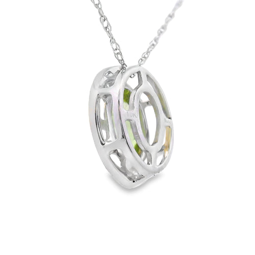 .52ct Peridot Diamond Fashion Pendants 10KT White Gold
