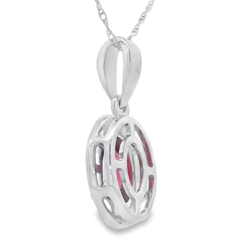 .58ct Garnet Diamond Fashion Pendants 10KT White Gold